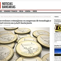 Las inversiones extranjeras en empresas de tecnologa e Internet crecen un 3,64% hasta junio